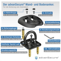 Wand- und Bodenanker für Zweirad-Schloss | advanSecure