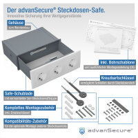 advanSecure Steckdosen-Tresor | Wandtresor mit Steckdosen-Attrappe