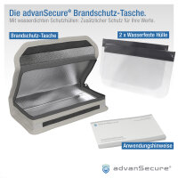 advanSecure Brandschutz-Tasche für Steckdosen-Tresor