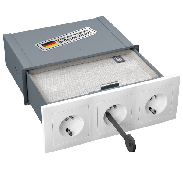 advanSecure Steckdosen-Tresor | Set mit Brandschutztasche