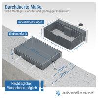 advanSecure Steckdosen-Tresor | Set mit Brandschutztasche